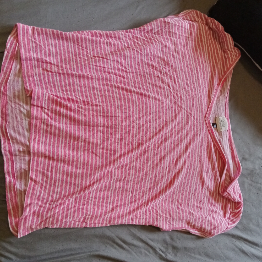 Pink Striped V-Neck Top